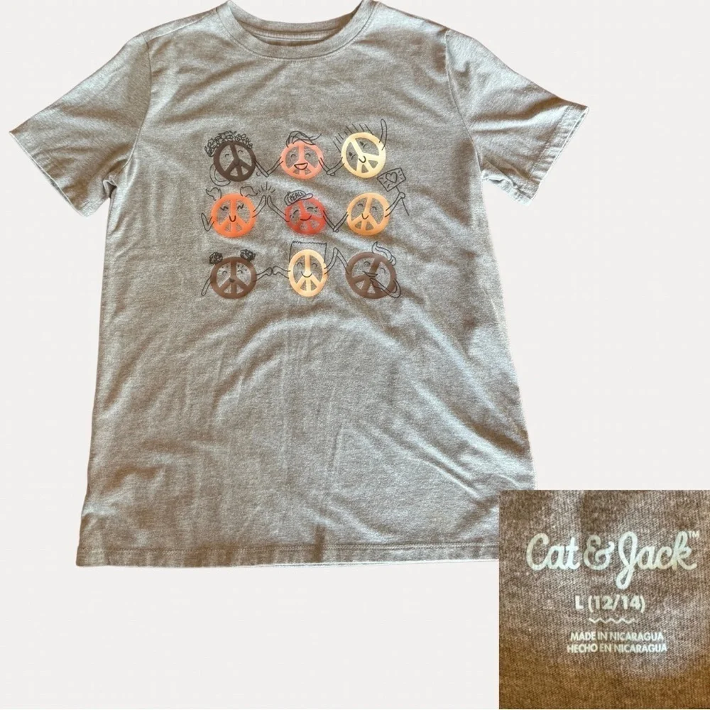 BUNDLE GAP Boys Graphic Tee Shirt Bixby Science Cat Jack Peace Youth Large YL 14